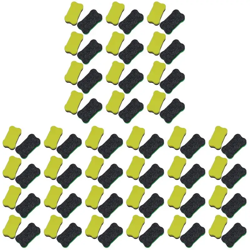 

72 pcs EVA Back Whiteboard Eraser Bone Shaped Magnetic Board Eraser Felt Cloth Board Wiper (Random Color)