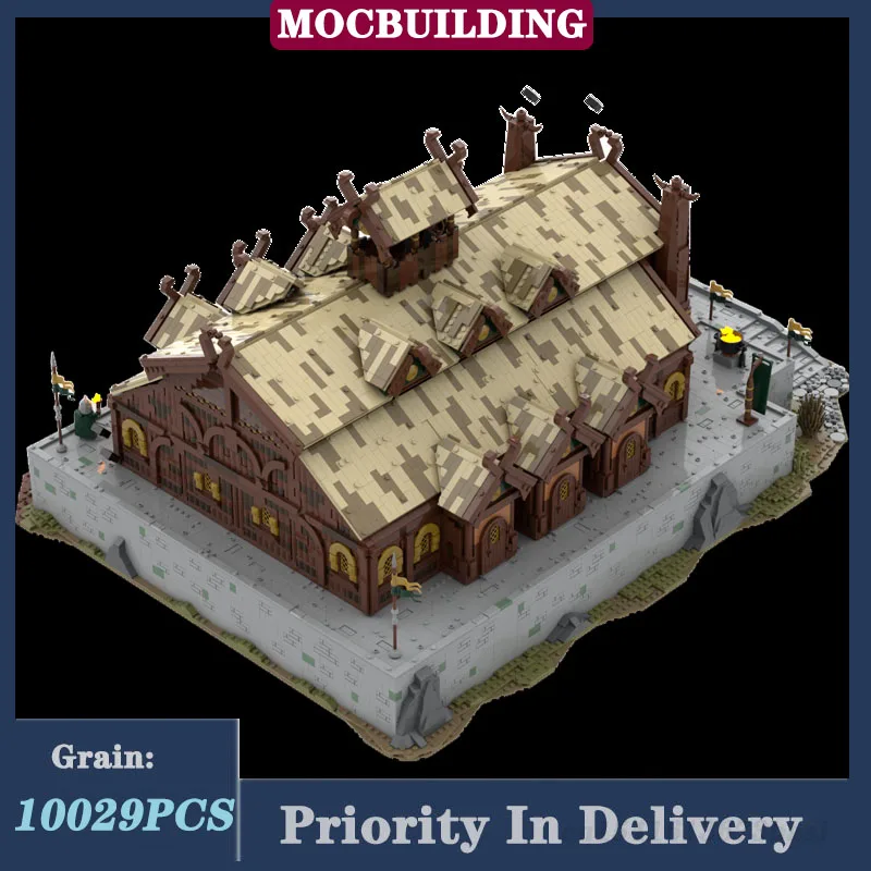 Модель UCS Golden Hall строительный блок в сборе MOC вид на улицу город детская коллекция