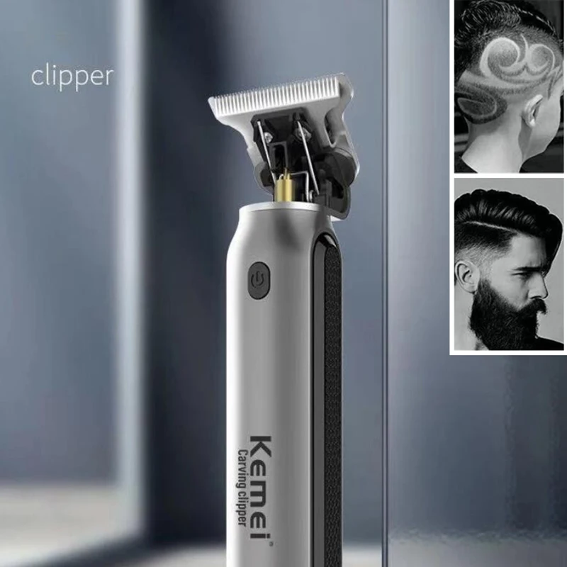 

Kemei Hair Liners Clippers Men Beard Trimmer Zero Gapped T-Blade Hair Cutting Machine Cordless Professional Barber Edgers Cutter