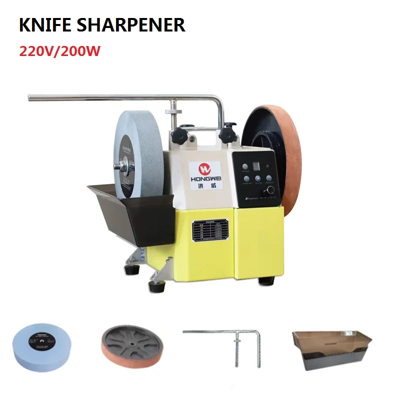 

220V Knife Sharpener 8 Inch H8000 Kitchen Knife Speed Regulation Water-Cooled Grinding Scissors Grinding Axe Butcher Sword Tools