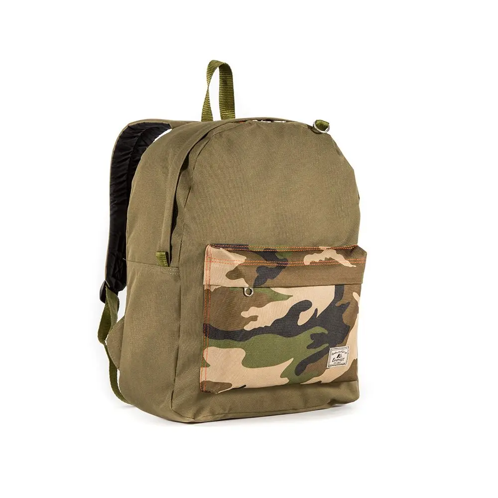 

Everest Classic Color Block Backpack, Olive Camoflauge Print