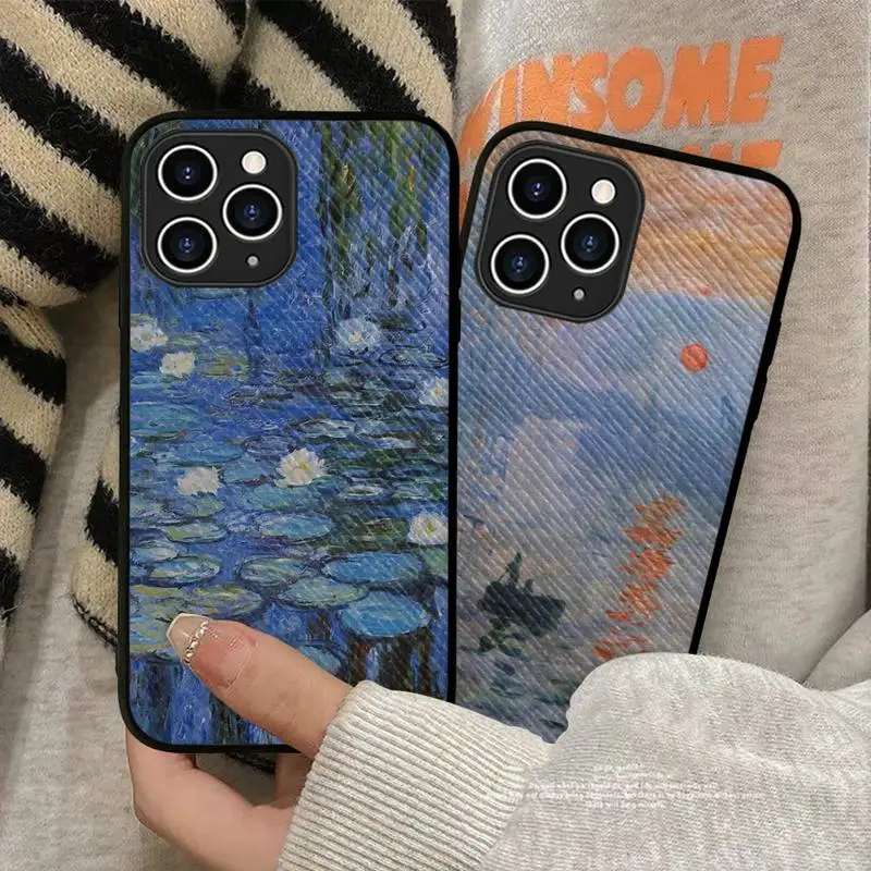 

Yinuoda Claude Monet Art Painting Phone Case Hard Leather Case for iPhone 11 12 13 Mini Pro Max 8 7 Plus SE 2020 X XR XS Coque