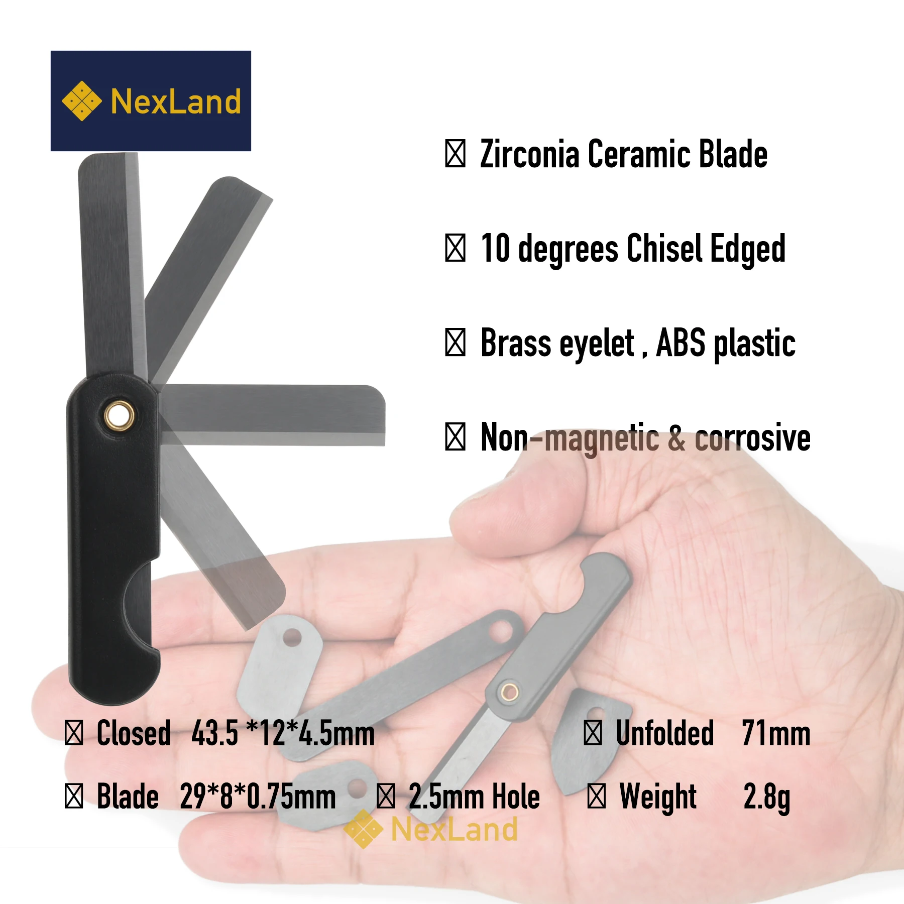 NexLand CK1 керамический складной нож и стержень из железа стартер огня микро-размер