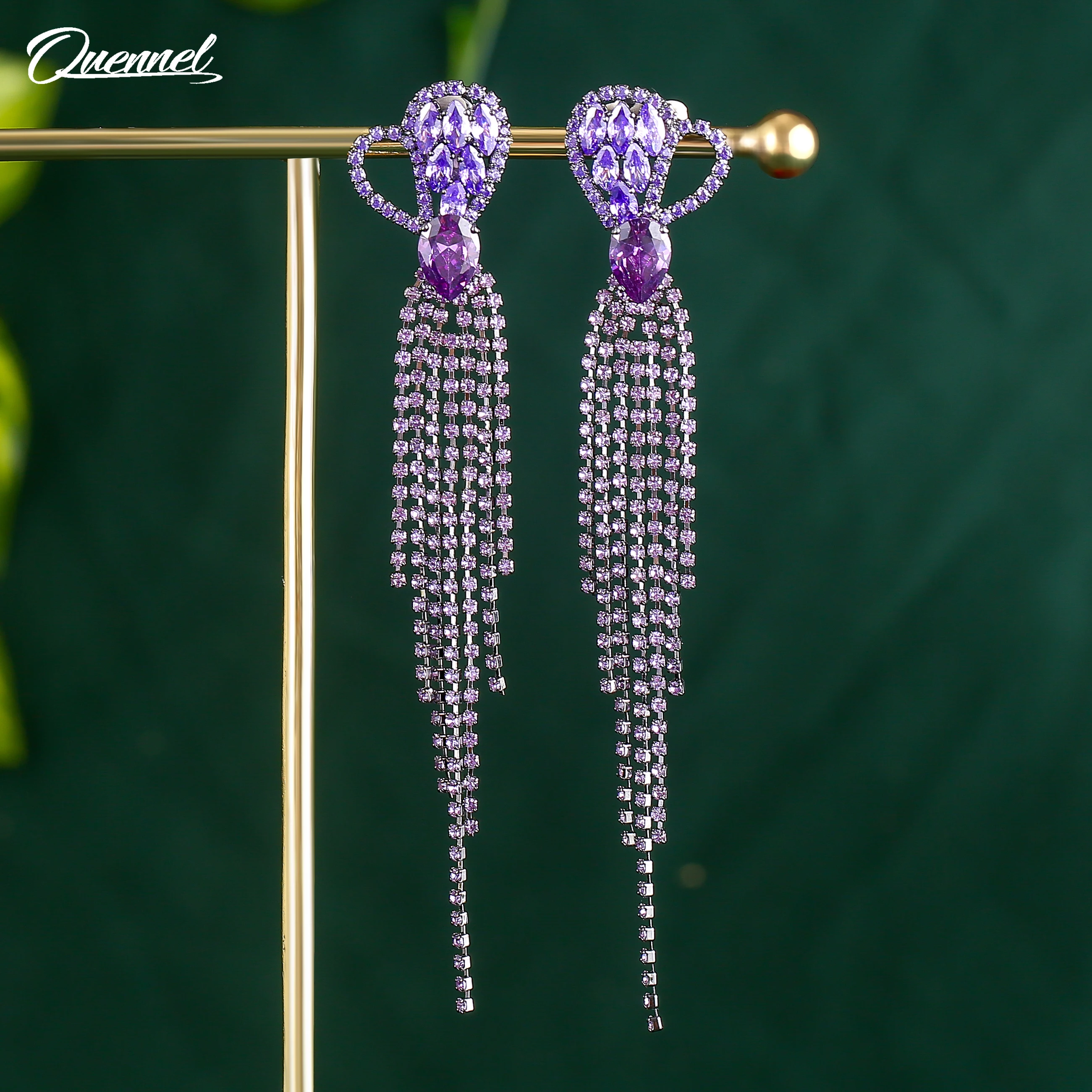 

Женские медные серьги-кисточки в европейском и американском стиле с цирконом