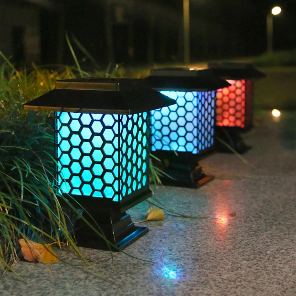 

LED Square Grid Lantern Solar Lights Outdoor Yard Art Garden Lawn Stakes Lamps Solar Energy Powered Waterproof Outdoor Light