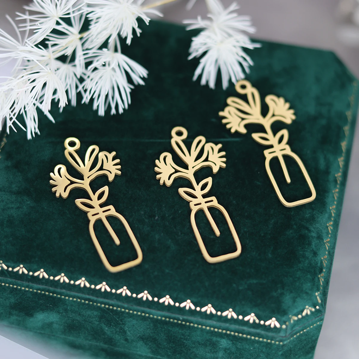 3 шт. винтажные серьги-подвески ландыш