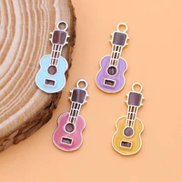 10pcs enamel gold color guitar music charm pendant for jewerly diy making bracelet women necklace earrings accessories findings