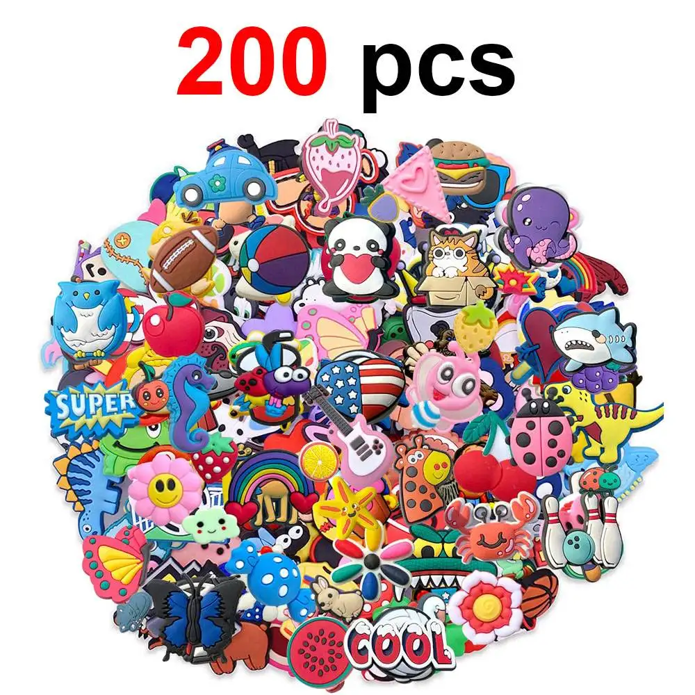

200 Pack Random Shoe Charms Decorations for Crocs Bundle Boys Girls Kids Women Teens Christmas Gifts Birthday Party Favors