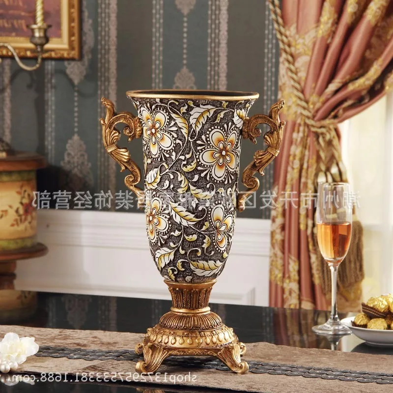 

Декоративная ваза для гостиной под старину, новая скульптура из смолы, роскошные классические украшения