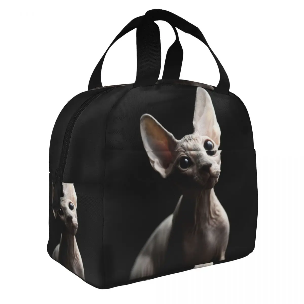 

Sphynx Cat Lunch Bento Bags Portable Aluminum Foil thickened Thermal Cloth Lunch Bag for Women Men Boy