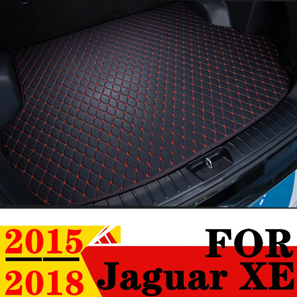 

Автомобильный коврик для багажника Jaguar XE 2015 16-2018, всесезонный кожаный задний ковер XPE для груза, подкладка для багажника, автозапчасти, коврик для багажника