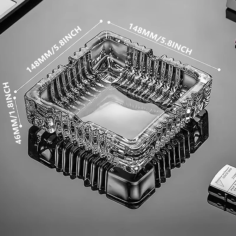 Стеклянная пепельница BOXI классический квадратный дизайн 5 8 дюйма подходит для