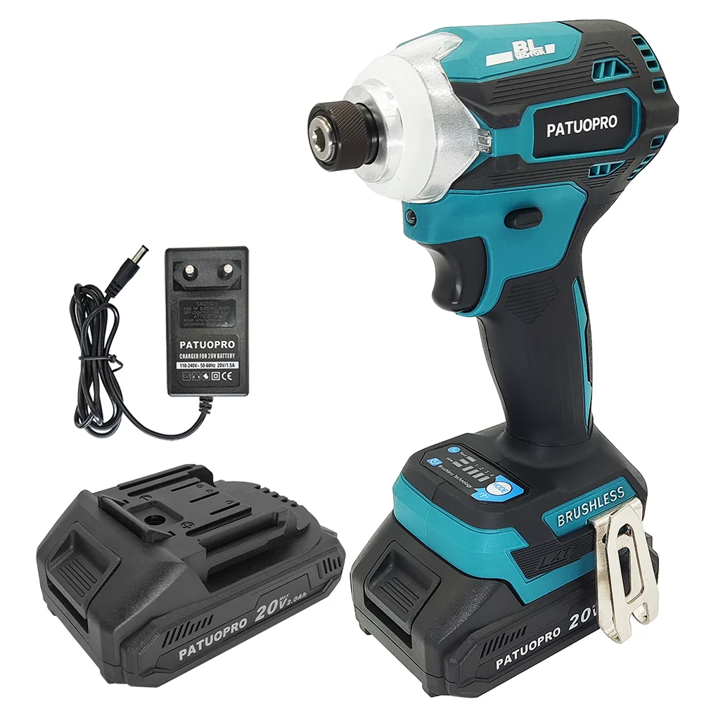 20V Max Brushless Cordless Impact Driver Kit Electric Screwdrivers 1/4-Inch Hex Impact Driver with 2.0Ah Battery and Charger