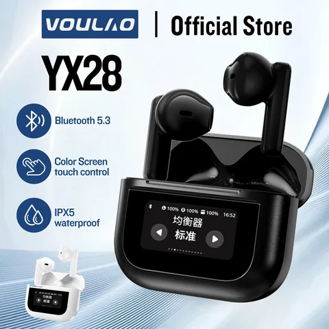 Bluetooth-наушники YX28 YX29 с цветным экраном, водонепроницаемые, с микрофоном