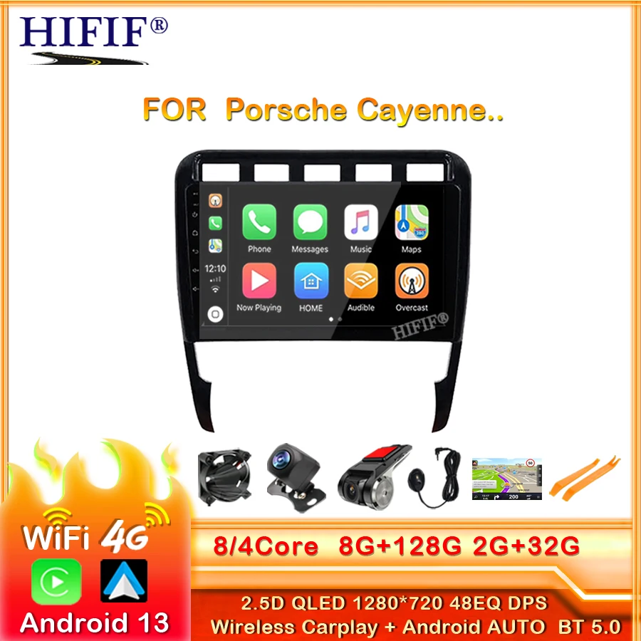 

Автомагнитола Carplay, 2DIN, Android 13, для Porsche Cayenne 2002-2010, Wi-Fi, GPS-навигация, FM, Bluetooth, автомобильный мультимедийный плеер, головное устройство
