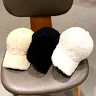 Плюшевые шапки из искусственного меха овечьей шерсти, зимняя теплая шапка для мужчин и женщин, шапка для гольфа с надписью, Весенние шапки, кепки с козырьком