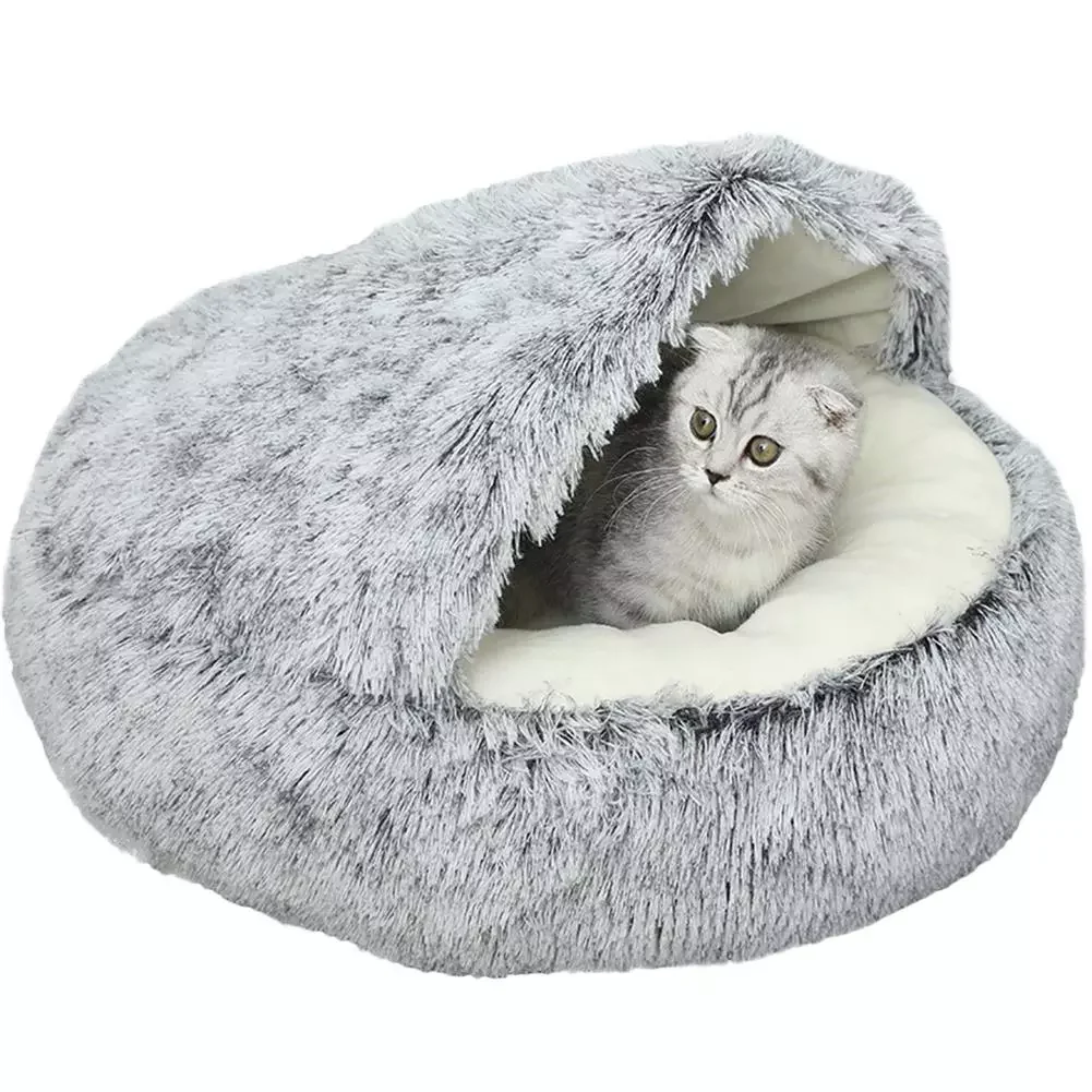 

Cave Bed And Round Bed For Indoor Cats Warming Fluffy Calming Tent Bed For Small And Medium Cats Calming Dog Bed