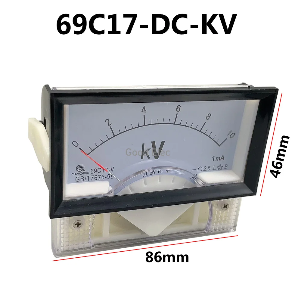 Voltímetro DC 69C17 100KV 100UA 200UA 300UA 500UAClass 2 5 85*46mm KW
