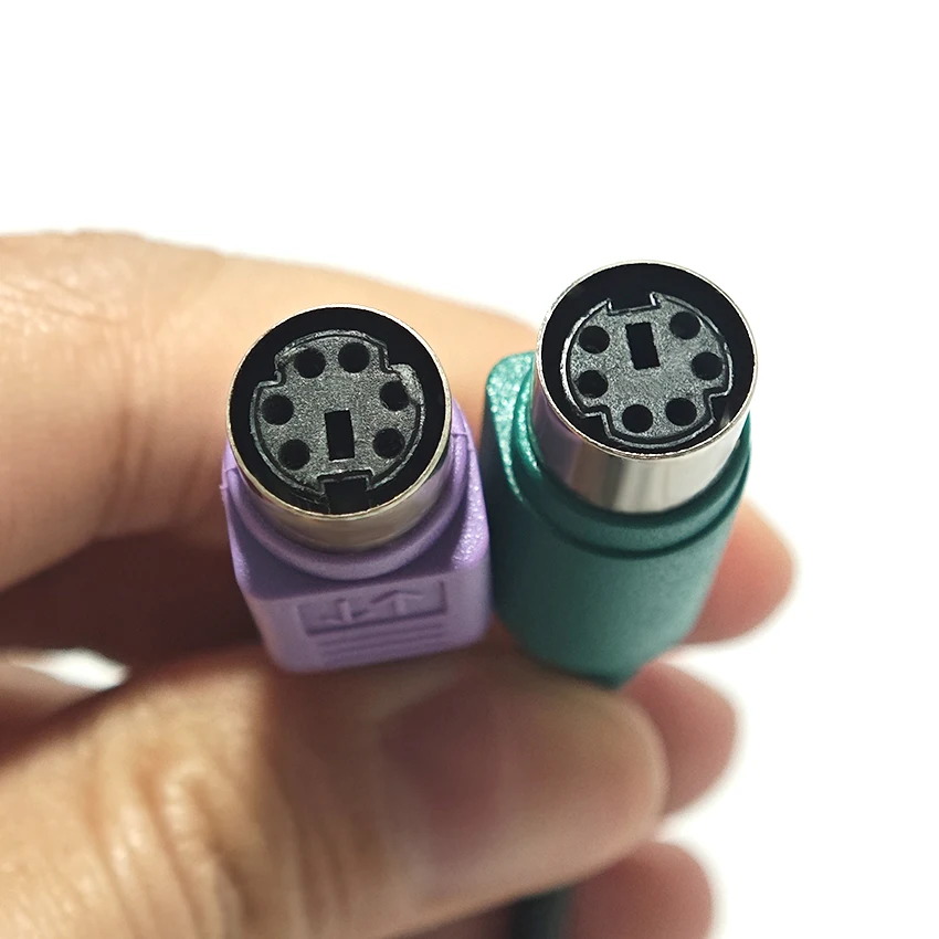 Фото Кабель-адаптер USB (штекер) - PS/2 (двойное преобразование) MD6*2, USB в интерфейс PS/2, для мыши и клавиатуры PS2 1/2, удлинительный кабель с круглым разъемом №4
