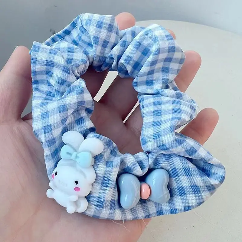 Фото Модная резинка для волос с принтом Cinnamoroll, милая мультяшная резинка для волос для подростков и женщин, нескользящая резинка для волос на каждый день, оптом, в подарок №5