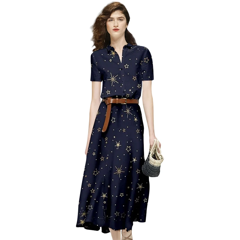 

Light ripe wind printed suit skirt 2022 new female top half skirt two-piece summer Slim Slim thin