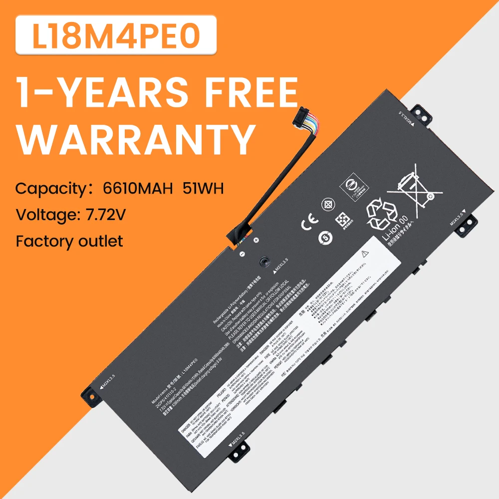 Аккумулятор L18C4PE0 L18L4PE0 L18M4PE0 для ноутбука Lenovo Yoga C740-14IML-81TC SB10W67235 SB10W67368 5B10U40209 5B10W67296
