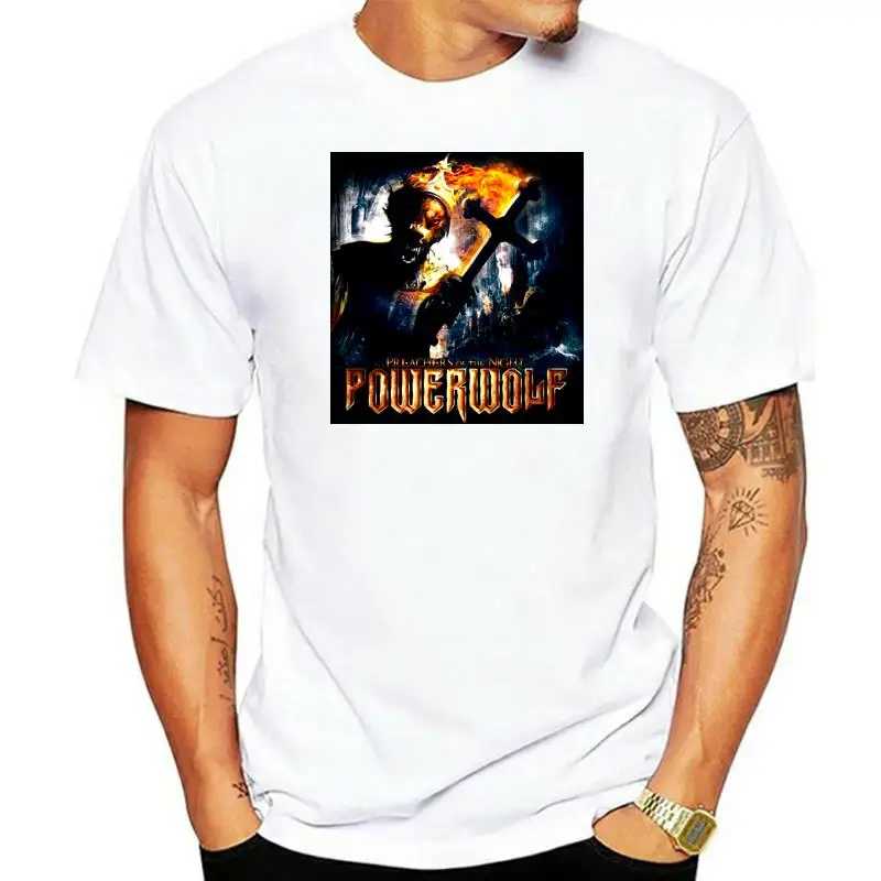 

POWERWOLF PREACHER OF THE NIGHT MEN T-SHIRT HEAVY METAL BAND TEE SHIRT Cotton Hight Quality Man T Shirt Top Tee Plus Size