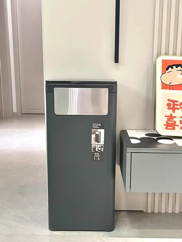 Большой бытовой кухонный мусорный бак с крышкой большой емкости гостиничный