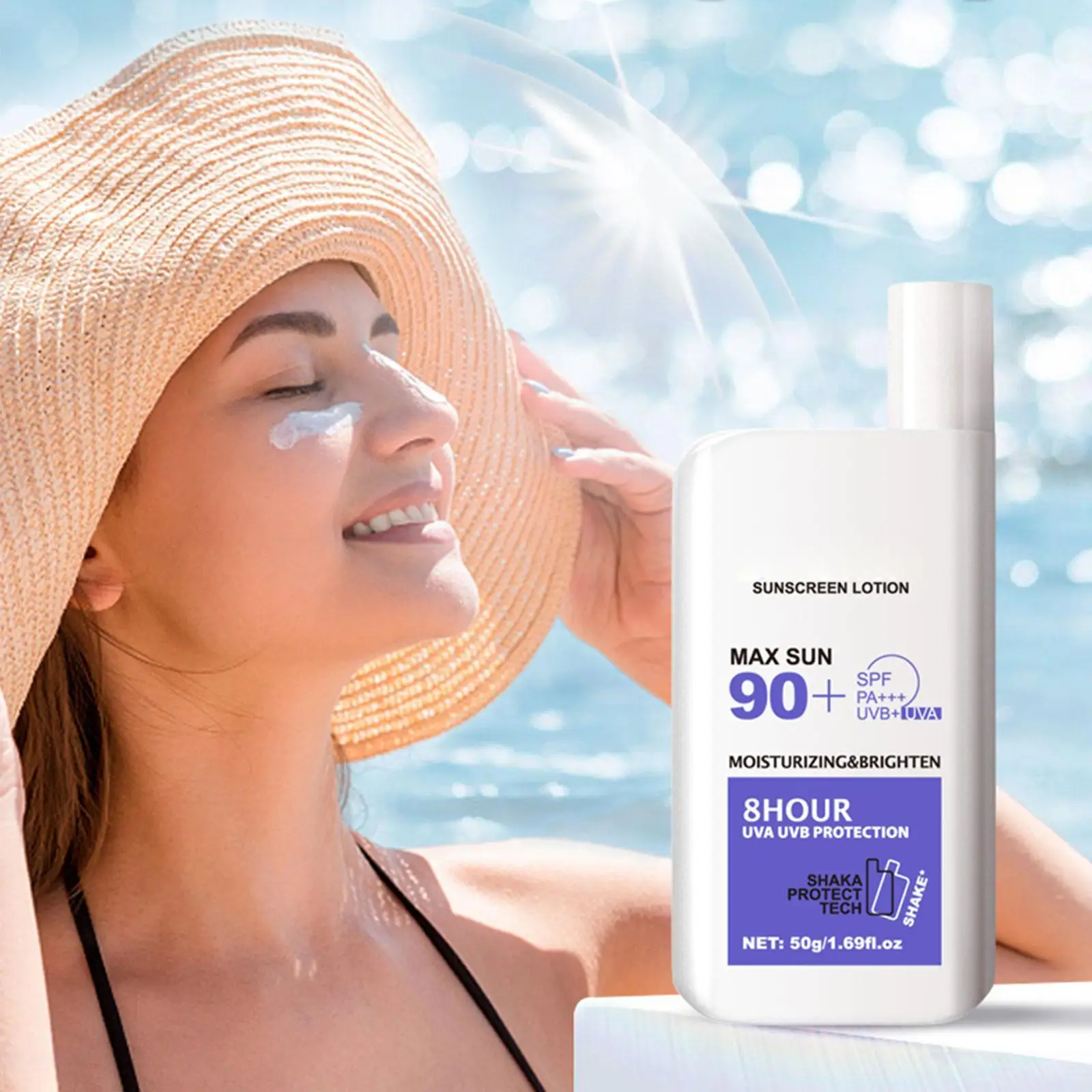 

Солнцезащитный отбеливающий крем для лица и тела, крем от солнца SPF50, солнцезащитный крем, защитные лучи, отбеливание тона кожи, защита от УФ-...