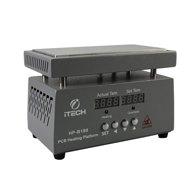 

ITECH HP-B180 Нагревательная платформа для печатных плат 180x100 мм 350 Вт Оборудование для нагревательного стола Платформа для предварительного нагрева температуры с цифровым дисплеем