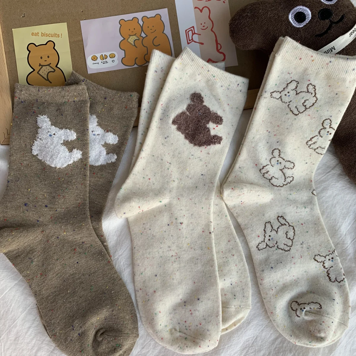 Теплые осенние коричневые носки серии женские корейские носки-трубки NEPs пряжа с