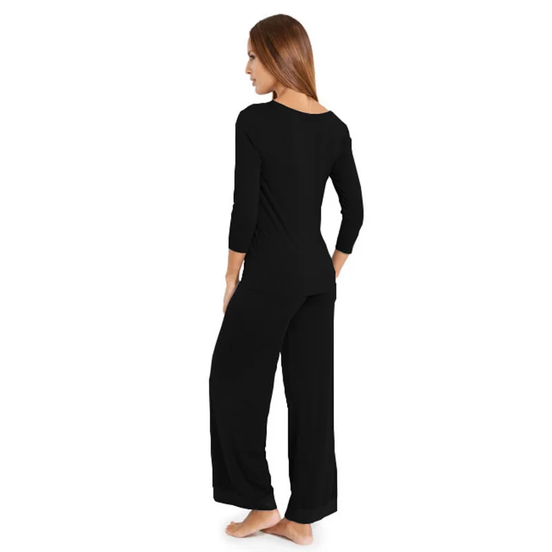 Autumn and Winter New Women's Loose Home Wear Pajamas Women's Long Sleeve Two-piece Suit Pajamas for Women Sleep Tops