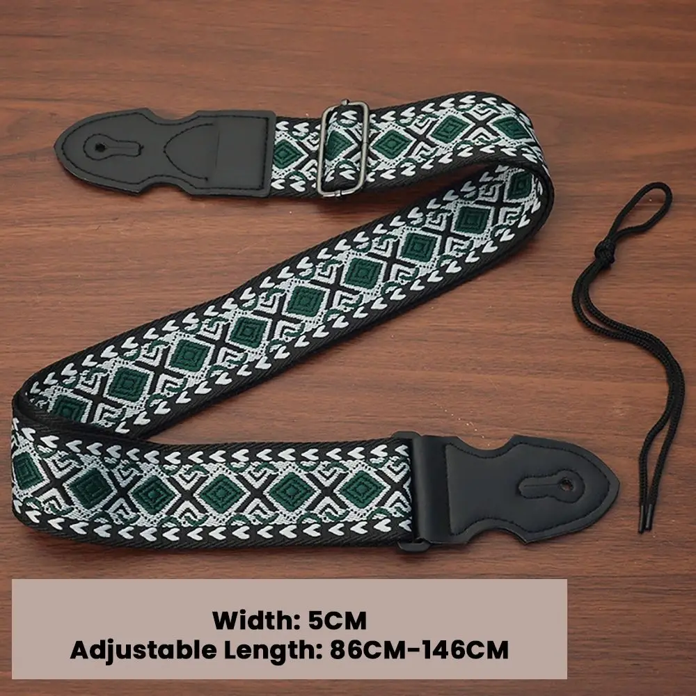 С зажимом для гитары ремешок в этническом стиле с вышивкой басовый регулируемые