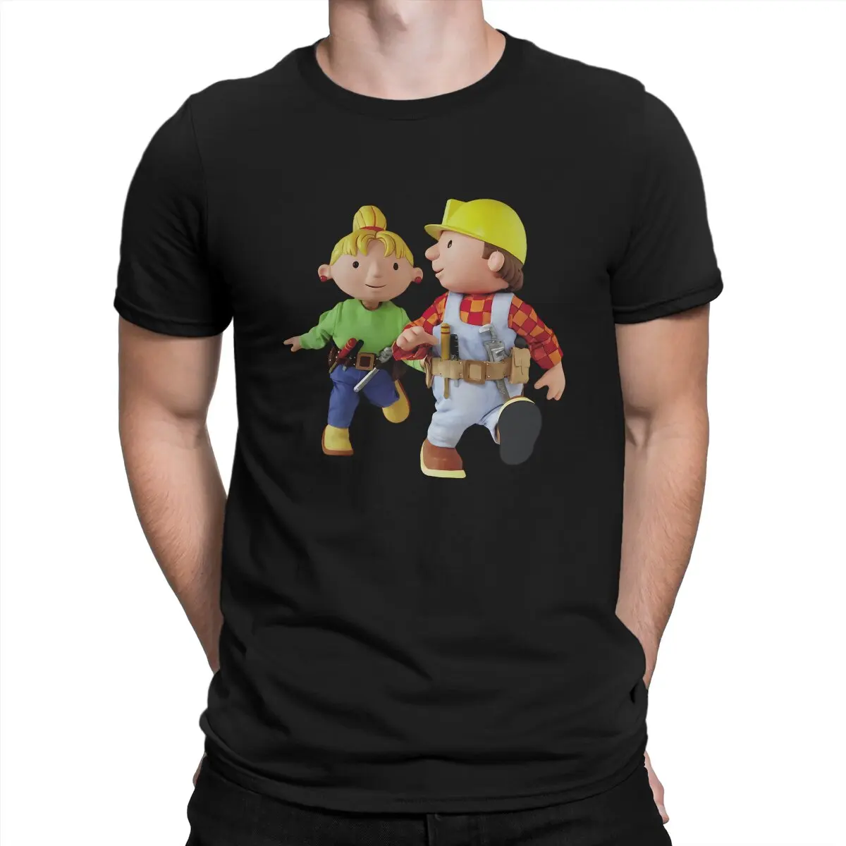 

Friends Men T Shirts Bob The Builder Engineering Cartoon Novelty Tees Short Sleeve Round Collar T-Shirt 100% Cotton Graphic