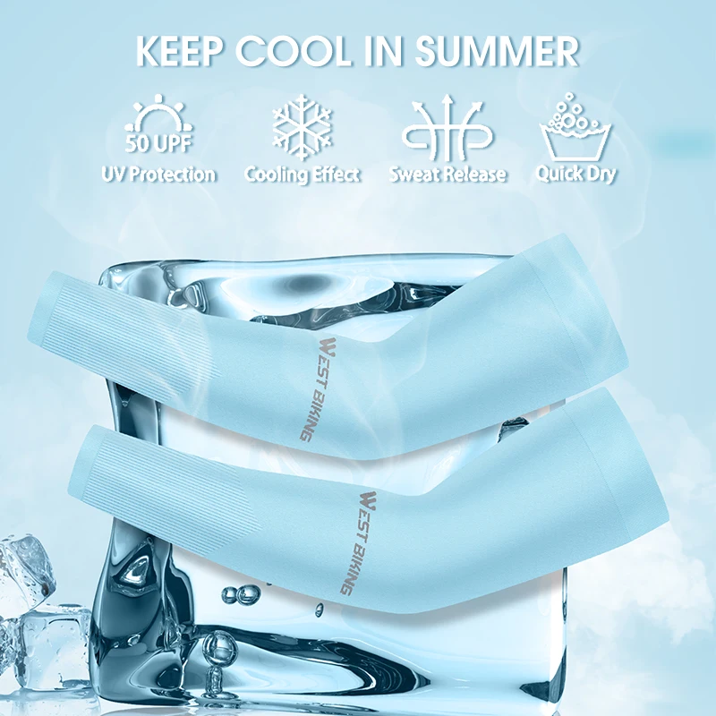

NEW Outdoor Cycling Riding Sun Protection Ice Silk Arm Sleeves Bicycle Arm Support Protector Hand Sleeve Cover Cooling Sleeve