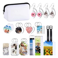 29pcs sublimation blanks products set including makeup bag cosmetic pouch earrings keychaindrink cup coasters for diy