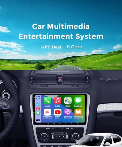 Для Skoda Octavia 2 A5 2008-2013 Android 15 Carplay Автомобильный радиоприемник Мультимедийный видеоплеер Навигация без 2Din 2 Din DVD GPS 4G