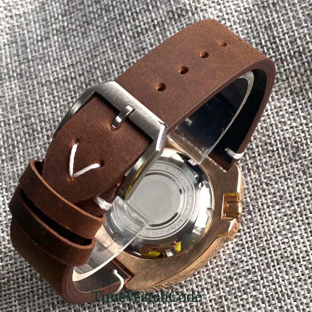 Мужские автоматические часы NH35A CUSN8 из твердой бронзы для дайвинга 20 атм