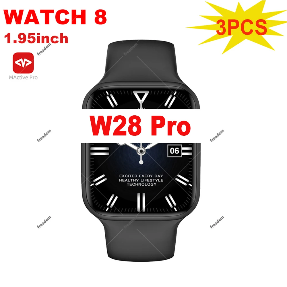 

3PCS W28 PRO Smartwatch Original IWO Smart Watch Series 8 Men Women Dail Call Wireless Charging Smartwatch Support NFC Siri