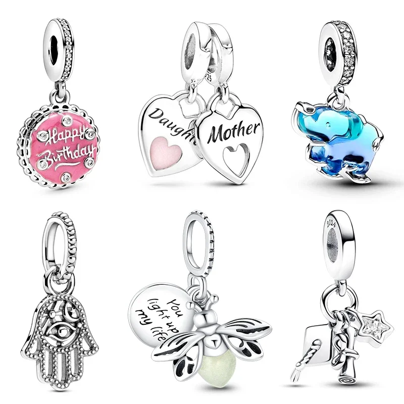 S925 Стерлингового Серебра Дисней Шарм Для DIY Браслет Пандора Стиль Женский Кулон