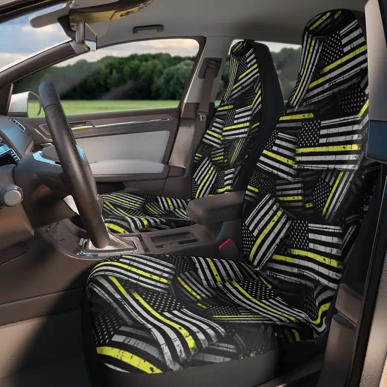 

Thin Yellow Line Dispatcher Car Seat Cover, First Responders, 911 Dispatch, Gift for Dispatcher, Christmas Gift