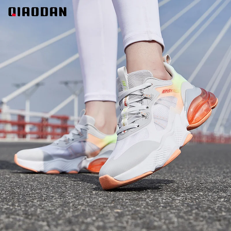 QIAODAN Running Shoes for Women 2023 New Lace Up Breathable Soft Fashion Lightweight Footwear Walking Sneakers XM26200232