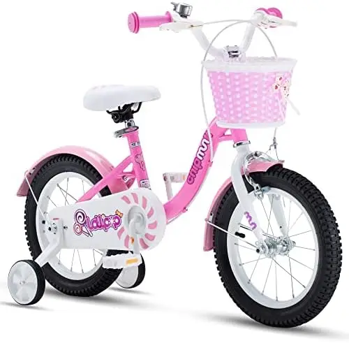 

Girls Bike,14 16 18 Inch Kids Bike with Basket Girl Cycle Bikes for Age 3-9 Years with Training Wheels or Kickstand Children Bic