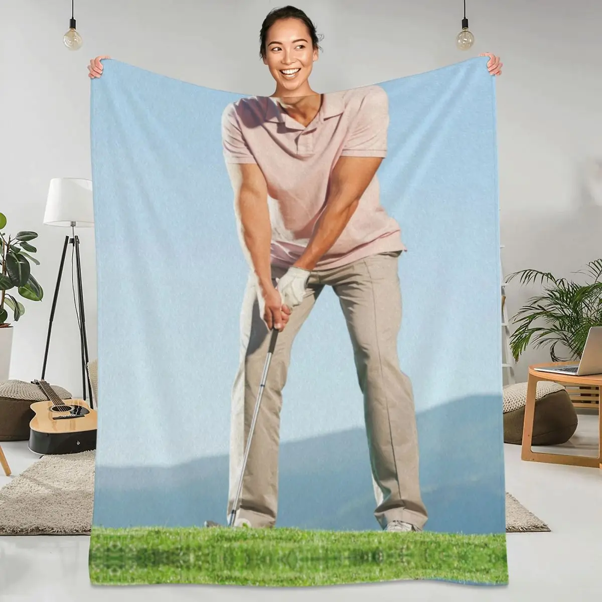 

Одеяло для гольфа в мечте, мужское веселое флисовое уличное одеяло, супермягкое Дешевое теплое покрывало