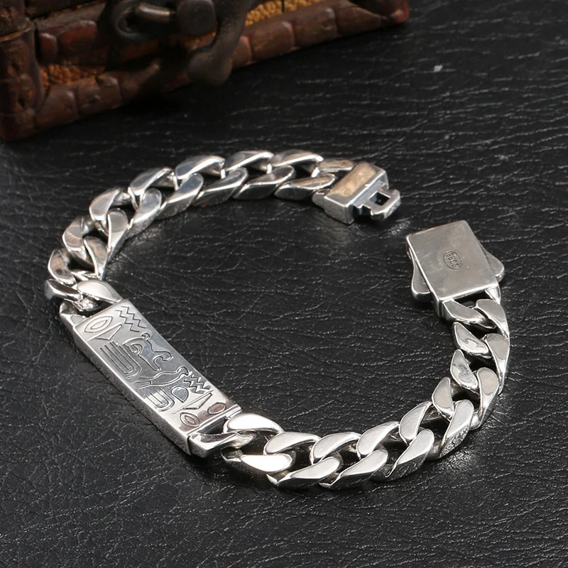 BOCAI S925 Браслеты-подвески из стерлингового серебра для мужчин Eyes of God Кубинская