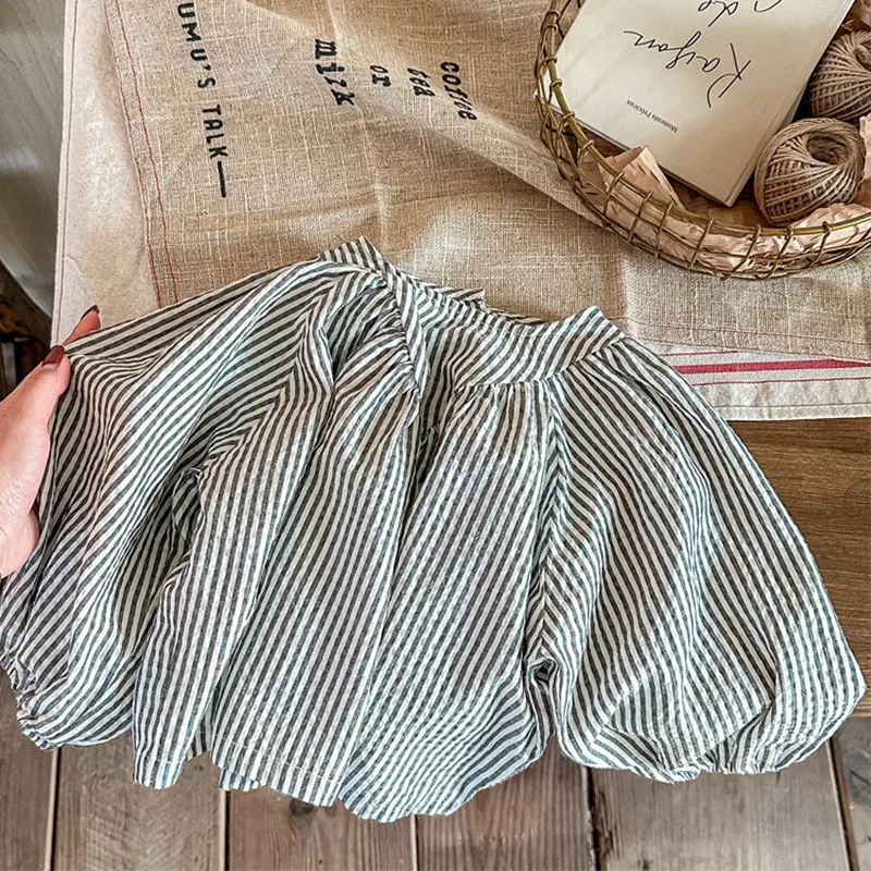 

Shirts Striped Blouses Style Deer Tops Spring Korean Bat Casual 2023 Baby Kids Sleeve Toddlers Jonmi Girls Loose