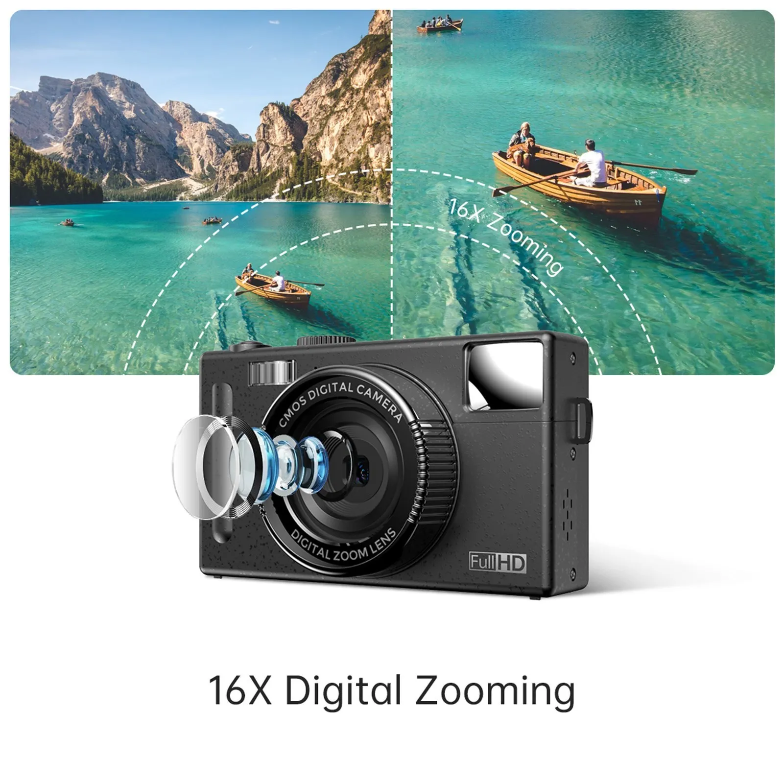 New 1080P Digital Camera Video Camcorder 48MP 3.0 Inch Auto Focus 16X Digital Zoom with Selfie Flash Mirror for Kids Teens Sale enlarge