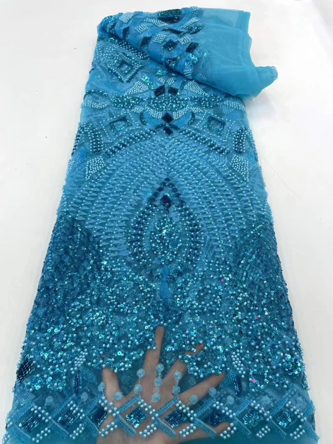 Новое блестящее кружевное Сетчатое вышитое бисером платье роскошное модное