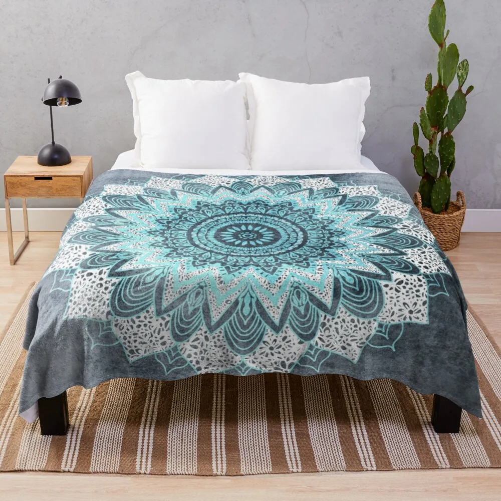 

BOHOCHIC MANDALA IN BLUE Throw Blanket 3d Blanket