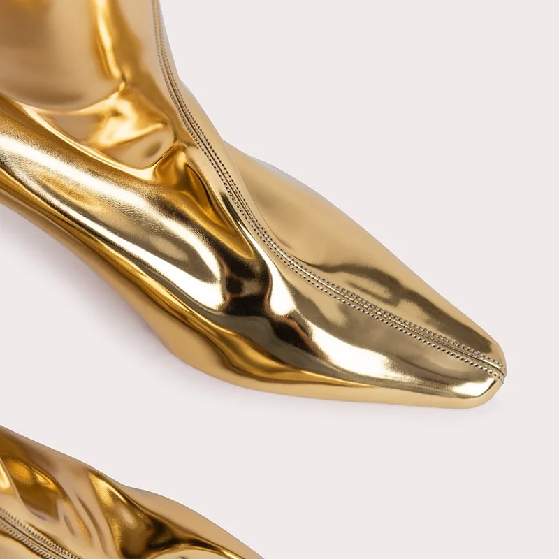 fashion style autumn winter motorcycle boots shoes women patent leather knee high boots high heels platform riding boots woman